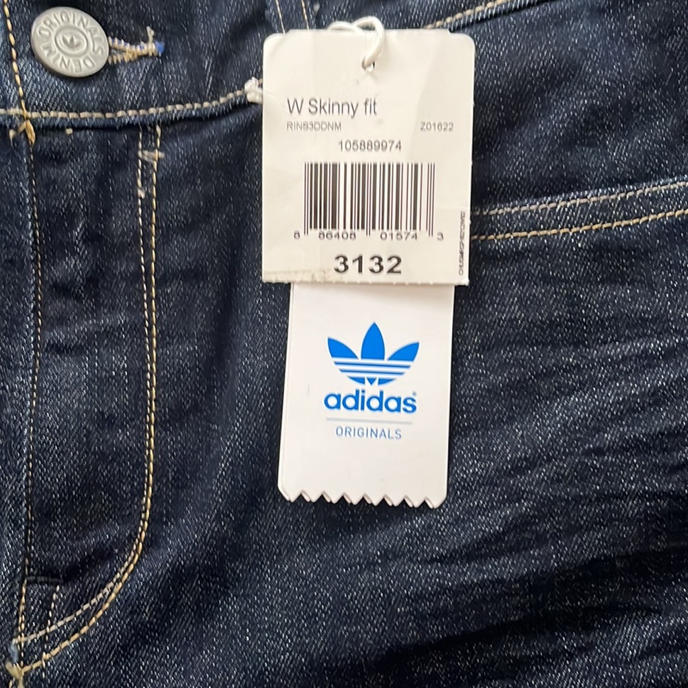 Adidas Originals Women’s Skinny Fit Dark Blue Denim Jeans - Picture 3 of 8